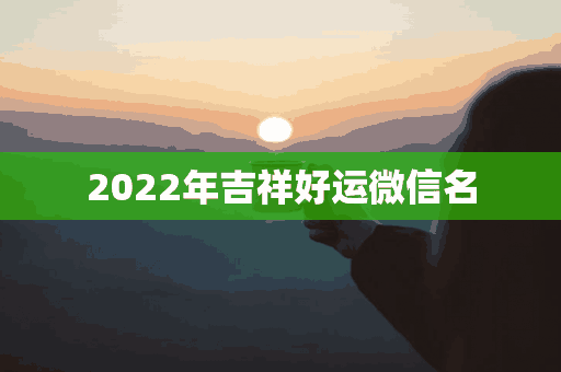 2022年吉祥好运微信名(2022年吉祥好运微信名字)